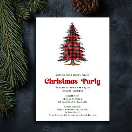 Invitación Elegant Buffalo Christmas Tree Printable Invite