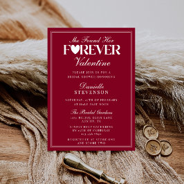 Invitación Elegant Burgundy Forever Valentine Bridal Shower