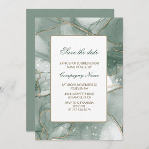 Invitación Elegant Business fiesta invitar verde guardar la f