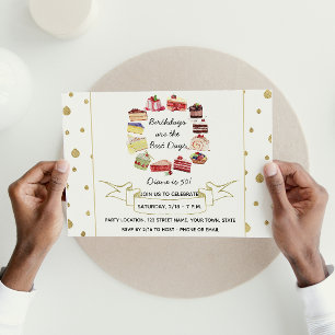 Invitación Elegant Cake Birthday Invitation