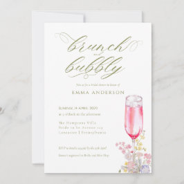 Invitación Elegant Calligraphy Brunch & Bubbly Bridal Shower