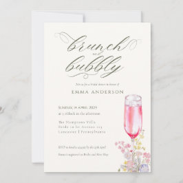 Invitación Elegant Calligraphy Brunch & Bubbly Bridal Shower