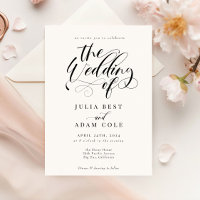 Elegant Calligraphy Classic Wedding Invitation