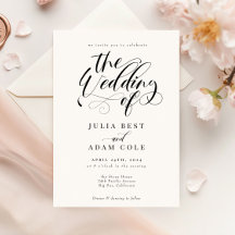 Elegant Calligraphy Classic Wedding Invitation