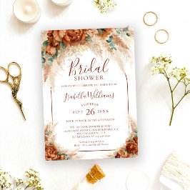 Invitación Elegant Calligraphy Floral Boho Bridal Shower