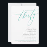 Invitación ELEGANT Calligraphy minimo 30ª menta fiesta<br><div class="desc">por kat massard / WWW.SIMPLYSWEETPAPERIE.COM Me encanta el diseño,  pero me gustaría ver algunos cambios - otro esquema de color,  producto,  agregar una foto o adaptado para una ocasión diferente - no hay preocupaciones simplemente contácteme,  kat@simplysweetPAPERIE.com ¡estoy encantado de ayudar!</div>
