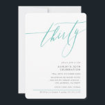 Invitación ELEGANT Calligraphy minimo 30ª menta fiesta<br><div class="desc">por kat massard / WWW.SIMPLYSWEETPAPERIE.COM Me encanta el diseño,  pero me gustaría ver algunos cambios - otro esquema de color,  producto,  agregar una foto o adaptado para una ocasión diferente - no hay preocupaciones simplemente contácteme,  kat@simplysweetPAPERIE.com ¡estoy encantado de ayudar!</div>
