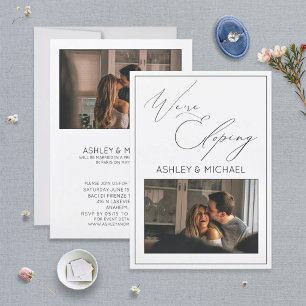 Invitación Elegant Calligraphy We're Eloping Reception