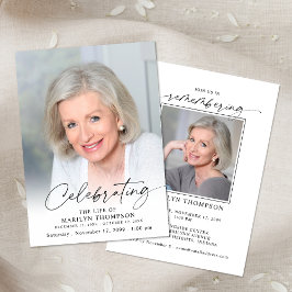 Invitación Elegant Celebration of Life Funeral Memorial Photo