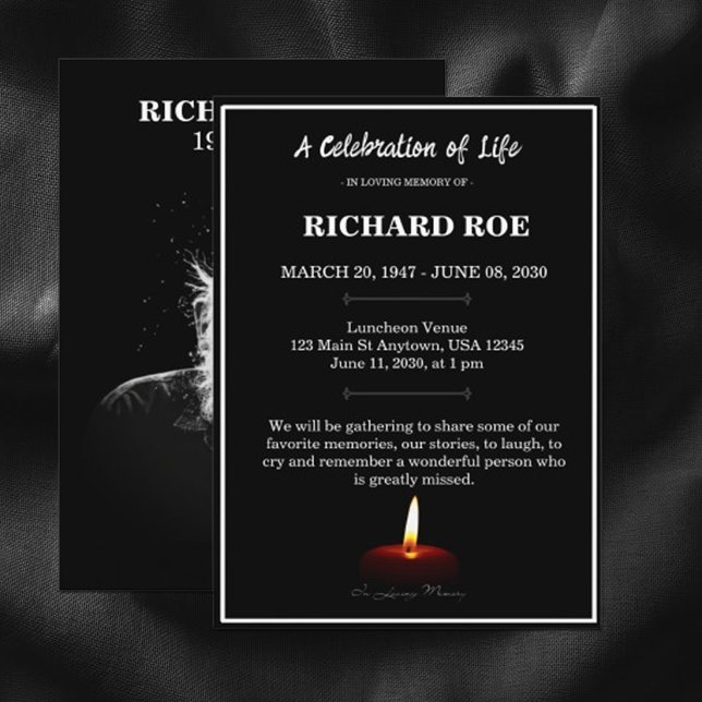 Invitación Elegant Celebration of Life Memorial Service  (Subido por el creador)