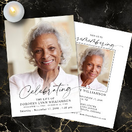 Invitación Elegant Celebration of Life Photo Memorial