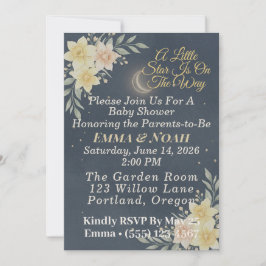 Invitación Elegant Celestial Moon Baby Shower Invitation