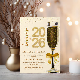 Invitación Elegant Champagne New Year's Eve Party Invitation