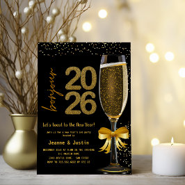Invitación Elegant Champagne New Year's Eve Party Invitation