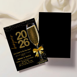 Invitación Elegant Champagne New Year's Eve Party Invitation