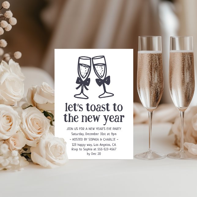 Invitación Elegant Champagne Toast New Year’s Eve Party       (Subido por el creador)