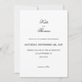 Invitación Elegant Chic Budget Minimalist Classic