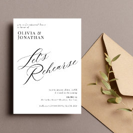Invitación Elegant Chic Calligraphy Rehearsal Dinner 