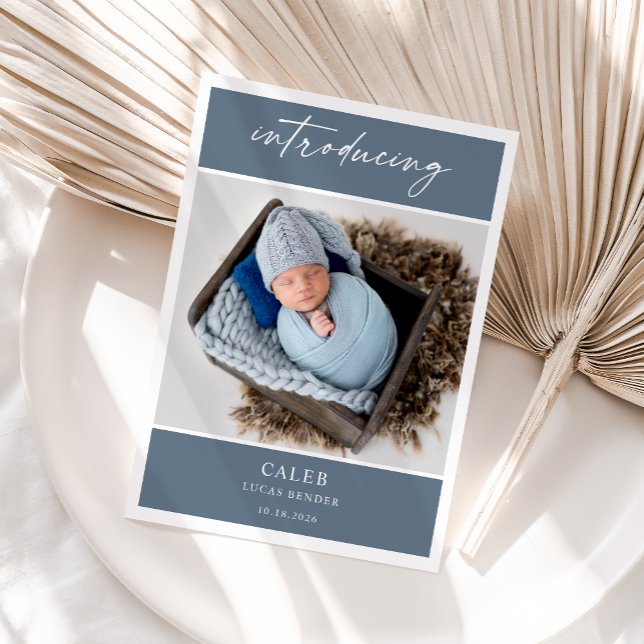 Invitación Elegant Chic Classic Photo Baby Announcement Card (Subido por el creador)