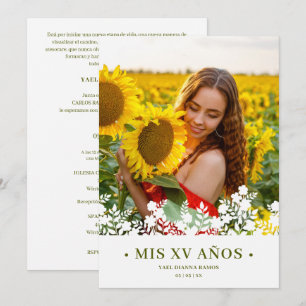 Invitación Elegant Chic Floral Frame Spanish Photo