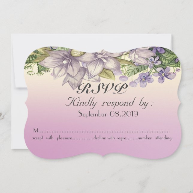 Invitación Elegant Chic Flores Acuarela RSVP (Anverso)