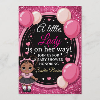 Invitación Elegant &Chic "Little Lady" Baby Shower Invitation
