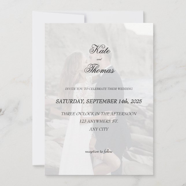 Invitación Elegant Chic Romantic Minimalist Classic White (Anverso)
