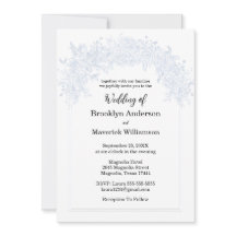 Elegant Chinoiserie Blue Floral Wedding Invitation