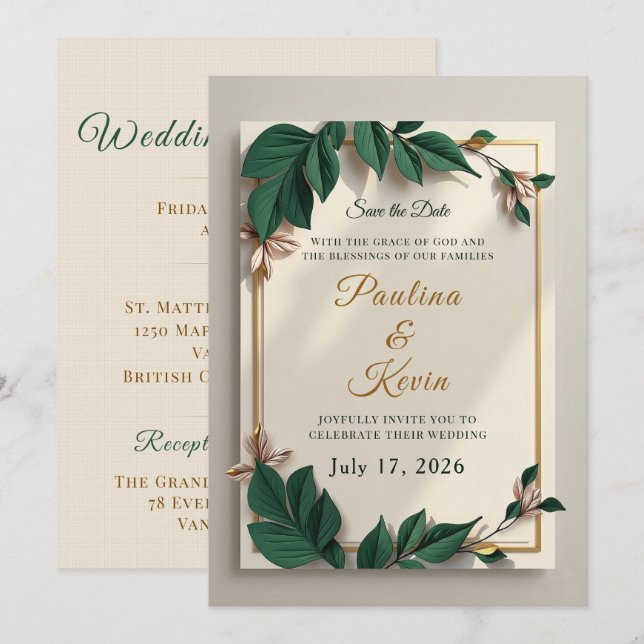 Invitación Elegant Christian Wedding e-invite (Anverso / Reverso)