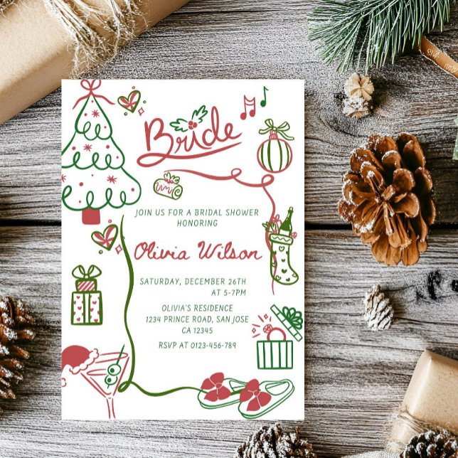 Invitación Elegant Christmas Bridal Shower Party (Subido por el creador)