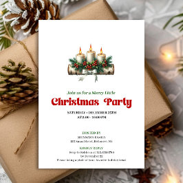 Invitación Elegant Christmas Candles Pine Wreath Invitation