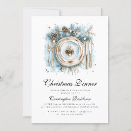 Invitación Elegant Christmas Dinner Invitation 