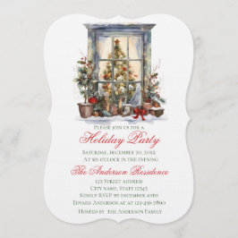 Invitación Elegant Christmas Holiday Invitation Window