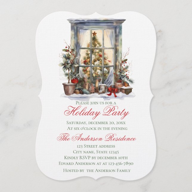 Invitación Elegant Christmas Holiday Invitation Window (Anverso)