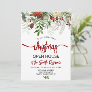 Invitación Elegant Christmas Holiday Open House Party