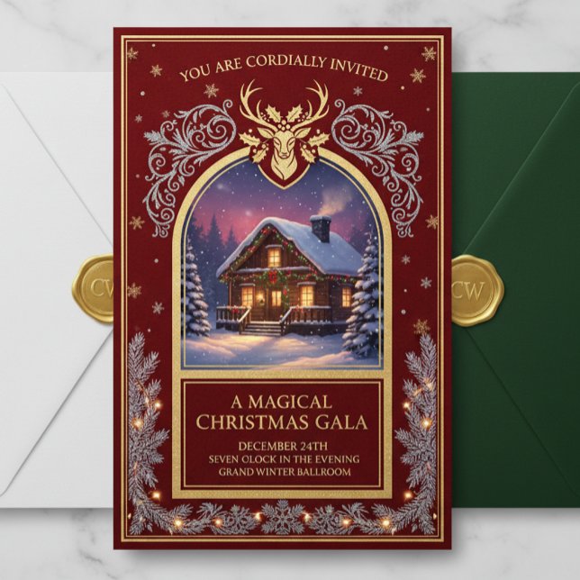 Invitación Elegant Christmas Invitation | Holiday Party Card  (Subido por el creador)