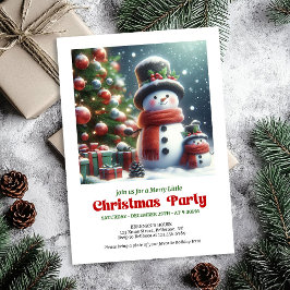 Invitación Elegant Christmas snowman invite kids editable