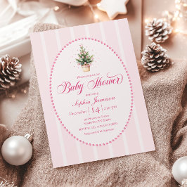 Invitación Elegant Christmas Tree Baby Shower Invitation