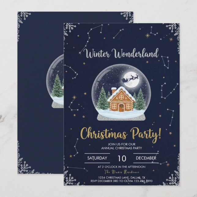 Invitación Elegant Christmas Tree Holiday Party Invitation (Anverso / Reverso)