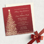 Invitación Elegant Christmas Wedding Red<br><div class="desc">Matching Products Available! Elegant wedding "Save The Date" design with  Sparkling Christmas Tree Red motif,  custom names and date text. Impress your family and friends with this stylish and modern design. Fully customizable! Easy to use and easy to personalize.</div>