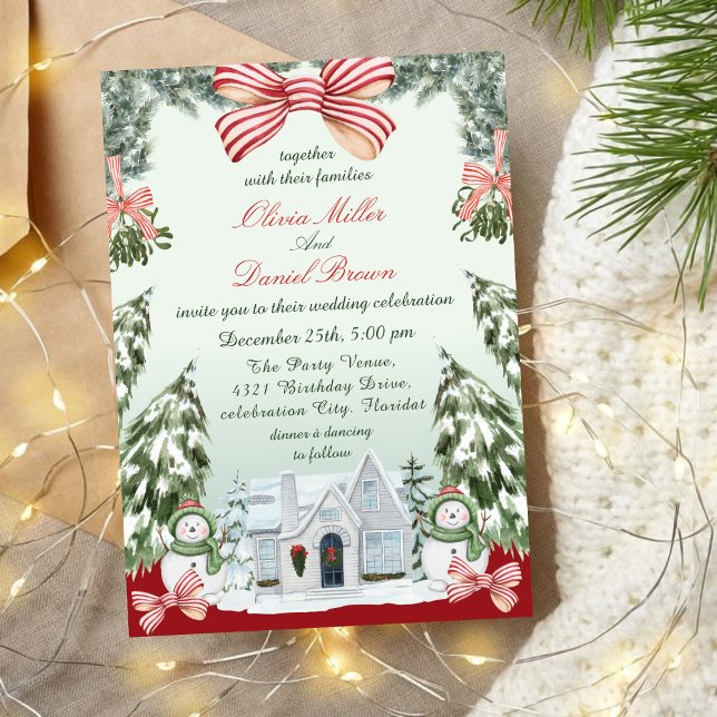 Invitación Elegant Christmas Winter Wedding (Subido por el creador)