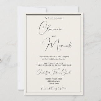 Invitación Elegant Classic Beige Wedding