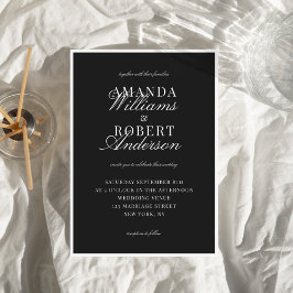 Invitación Elegant Classic Black and White Old Money Wedding