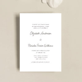 Invitación elegant classic calligraphy scripted wedding