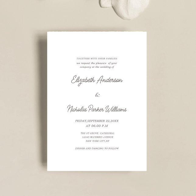 Invitación elegant classic calligraphy scripted wedding  (Subido por el creador)