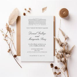 Invitación Elegant Classic Estate Illustration Wedding Invita