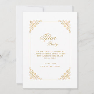 Invitación Elegant Classic Frame Gold Script Iftar Party