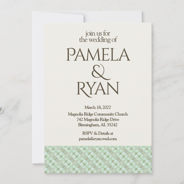 Invitación Elegant Classic Ivory Wedding Invitation (Anverso)