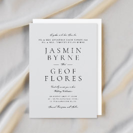 Invitación Elegant Classic Light Gray Formal Wedding