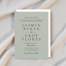 Invitación Elegant Classic Light Sage Formal Wedding